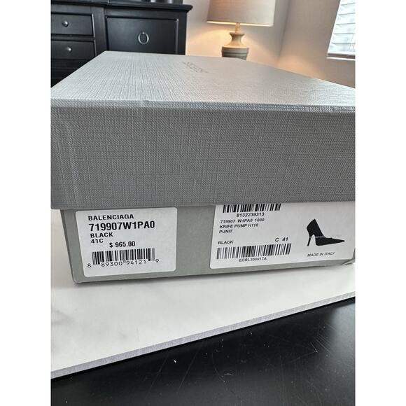 Balenciaga Women’s Knife Pump Heels 110MM in Black Size EU 41 US 11 MSRP $965 - Picture 6 of 7